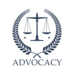 Advocacy legal center vector icon justice scales Legal center or advocacy juridical icon or emblem for advocate or attorney office. Scales of Justice and heraldic laurel wreath symbol. Vector isolated badge for law counsel or lawyer and notary company