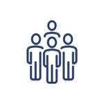 Team of four thin line icon. Work group, staff, professionals isolated outline sign. People, friends, community concept. Vector illustration symbol element for web design and apps Team of four thin line icon. Work group, staff, professionals isolated outline sign. People, friends, community concept. Vector illustration symbol element for web design and apps